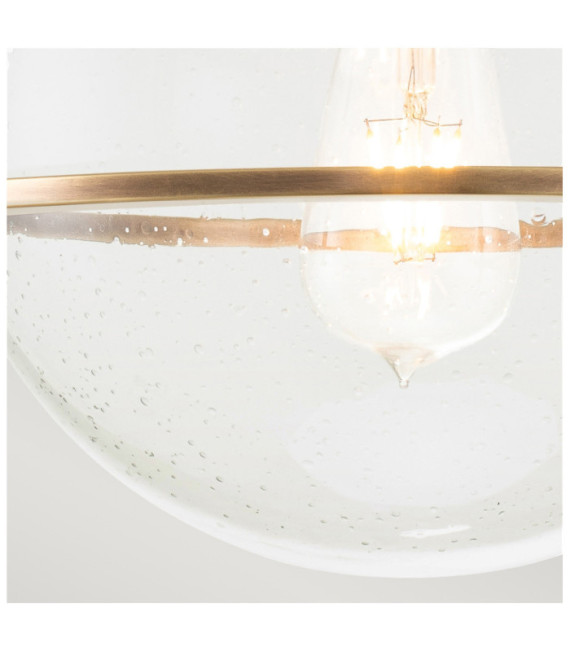 Hinkley ceiling light Transparent grained glass, steel Brass Heritage