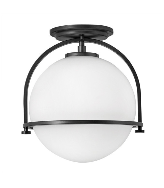 Plafonnier Hinkley Acier,Verre Opale Noir
