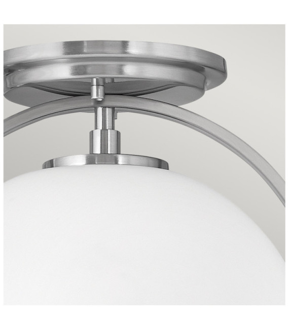 Hinkley Ceiling Light Steel, Opal Glass Brushed Nickel