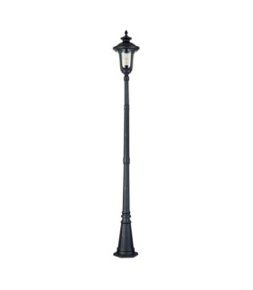 Lampada da terra per esterni Chicago Alluminio, vetro granulato trasparente Nero strutturato