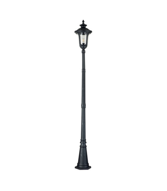 Lampe sur pied extérieur Chicago Aluminium,verre grainé transparent Noir texturé