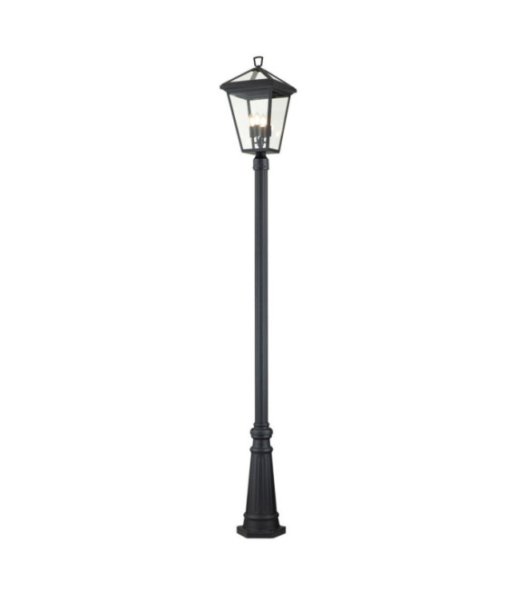 Lampada da terra per esterno Hinkley Alluminio, vetro trasparente Museum Nero