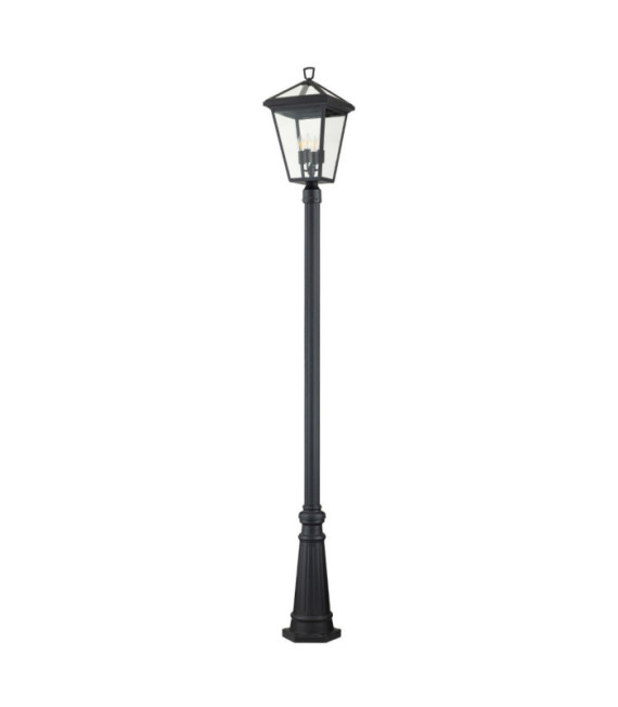 Lampe sur pied extérieur Hinkley Aluminium,verre transparent Musée Noir