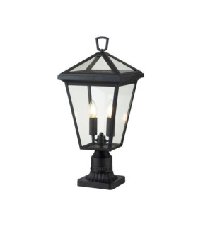 Lampe sur pied extérieur Hinkley Aluminium,verre transparent Musée Noir