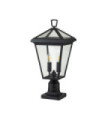 Lampe sur pied extérieur Hinkley Aluminium,verre transparent Musée Noir