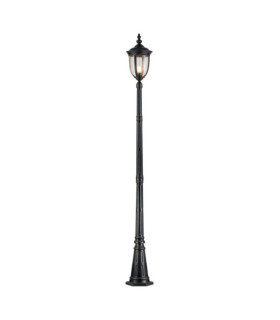 Cleveland outdoor floor lamp Aluminum, transparent grained glass Patinated bronze