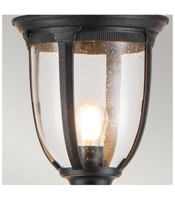 Lampe sur pied extérieur Cleveland Aluminium,verre grainé transparent Bronze patiné