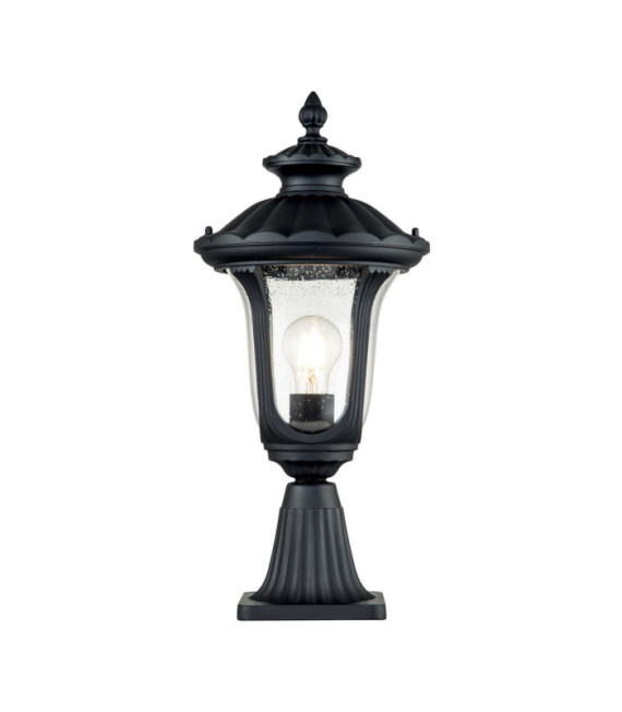 Lampada da terra per esterni Chicago Alluminio, vetro granulato trasparente Nero strutturato