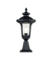 Chicago outdoor floor lamp Aluminum, transparent grained glass Textured black