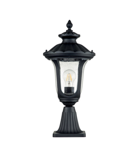 Lampada da terra per esterni Chicago Alluminio, vetro granulato trasparente Nero strutturato