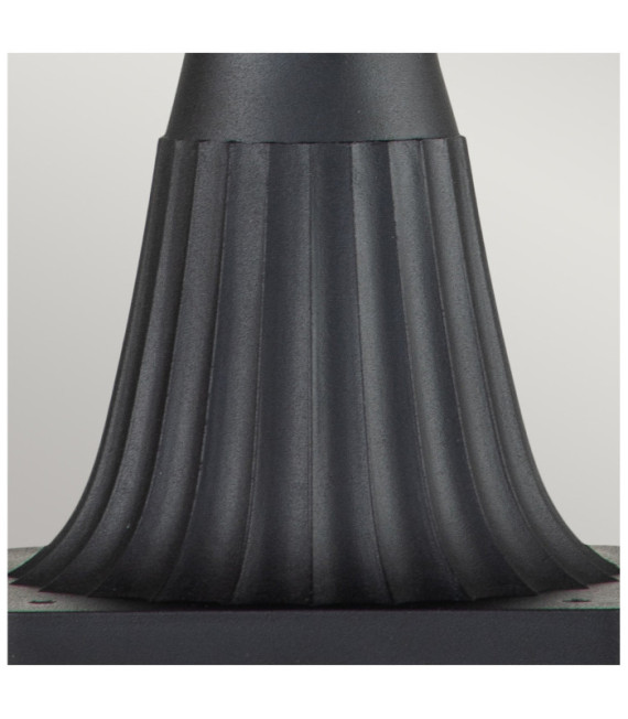 Chicago outdoor floor lamp Aluminum, transparent grained glass Textured black
