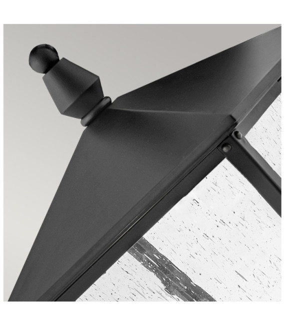 Hinkley outdoor floor lamp Aluminum, brass, transparent grained glass Black