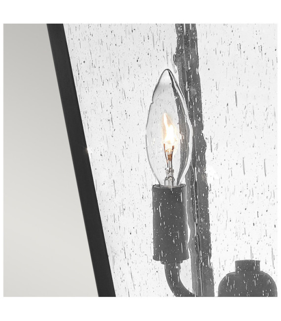 Lampe sur pied extérieur Hinkley Aluminium,laiton,verre grainé transparent Noir