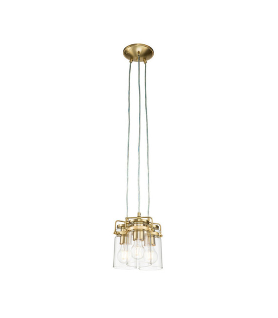 Lampada a sospensione Kichler Vetro trasparente, acciaio Ottone spazzolato
