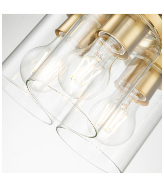 Suspension Kichler Verre transparent,acier Laiton brossé
