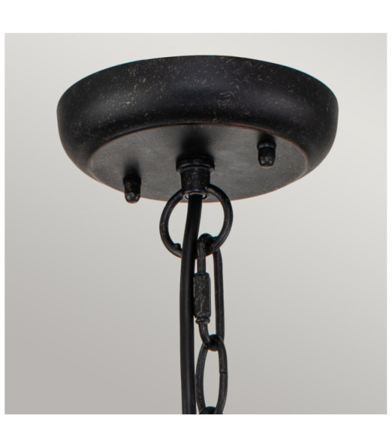 Suspension extérieur Cleveland Aluminium,verre grainé transparent Bronze patiné