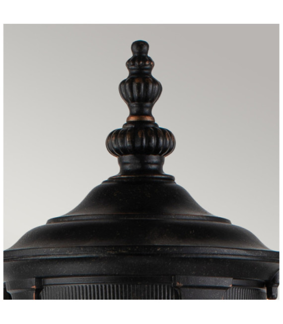 Cleveland outdoor floor lamp Aluminum, transparent grained glass Patinated bronze