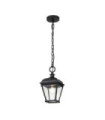 Bayview exterior pendant light Aluminum, transparent beveled glass Black