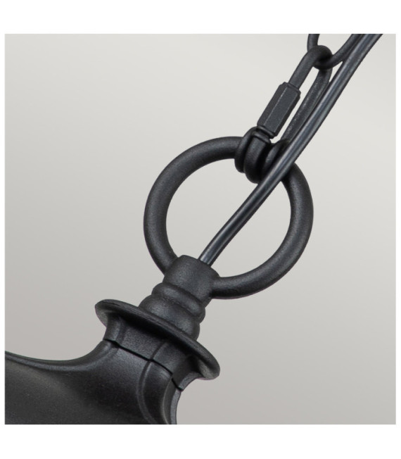 Bayview exterior pendant light Aluminum, transparent beveled glass Black