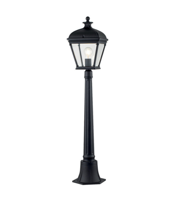 Lampada da terra per esterni Bayview Alluminio, vetro trasparente molato Nero