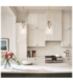Kichler pendant light Transparent grained glass, steel Natural brass