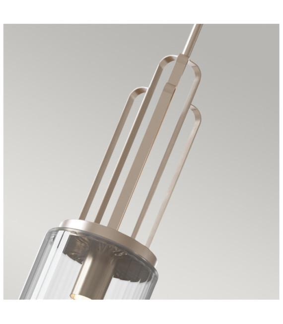 Kichler pendant light Clear fluted glass, polished nickel steel