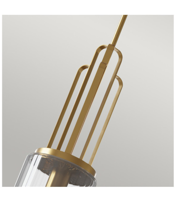 Kichler pendant light Clear fluted glass, steel Brushed natural brass