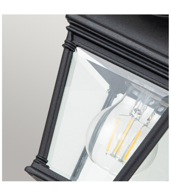 Lampe sur pied extérieur Bayview Aluminium,verre biseauté transparent Noir