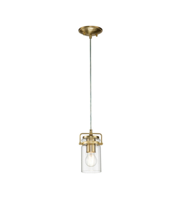 Kichler Pendelleuchte Klares Glas, Stahl Gebürstetes Messing