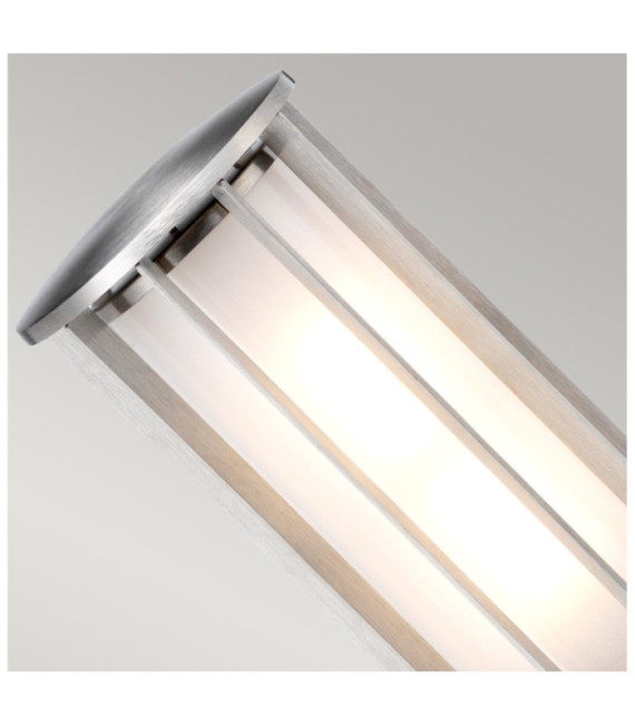 Hornsea Polycarbonat-Stehleuchte für den Außenbereich, Edelstahl 316, Teakholz, Teakholz mit Edelstahl 316