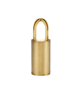 Paignton Stehleuchte für den Außenbereich, Milchglas, Messing, antikes Messing