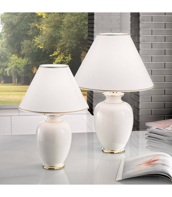 Lampe de table GIARDINO ivoire 1 ampoule