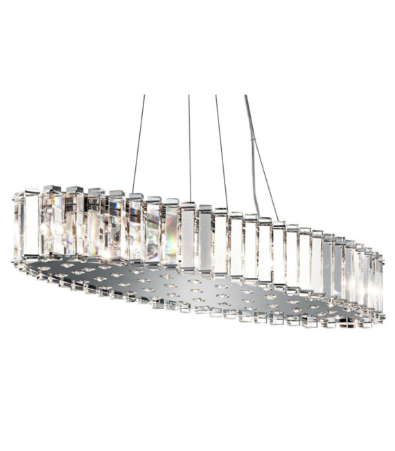 Lampada a sospensione in cristallo Crystal Cromo