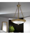 Suspension classique MILADY laiton antique 3 ampoules