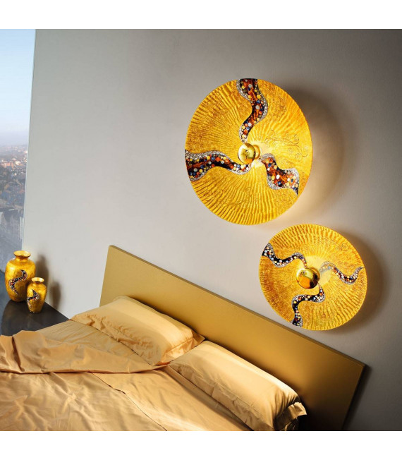 Applique murale design LUNA Or 24 Carats 1 ampoule