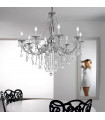 Chandelier classique PISANI CRYSTAL chrome 8 ampoules