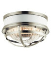 Kichler ceiling light Transparent ribbed glass, steel Brushed nickel and white