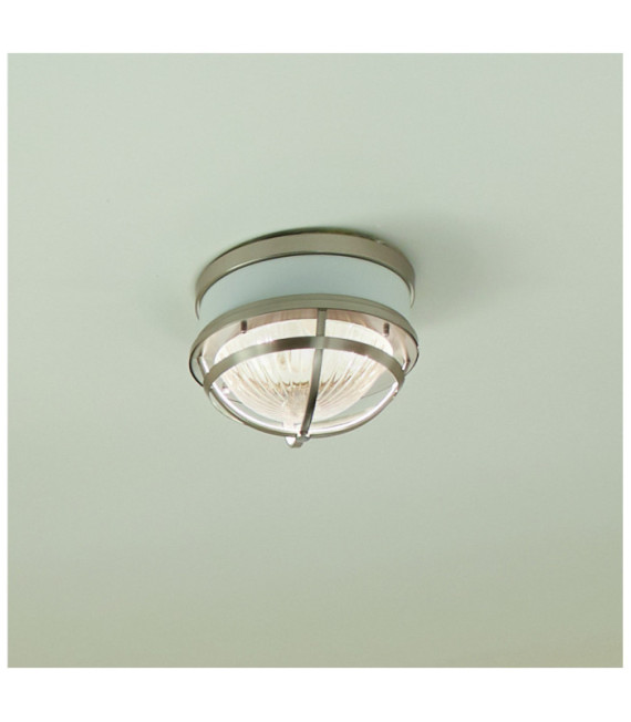 Kichler ceiling light Transparent ribbed glass, steel Brushed nickel and white