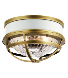Kichler ceiling light Transparent ribbed glass, steel Natural and white brass