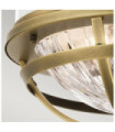 Kichler ceiling light Transparent ribbed glass, steel Natural and white brass