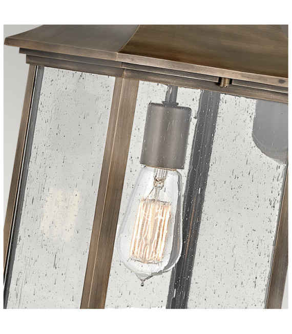 Applique murale extérieur Hinkley Fonte d'aluminium,verre grainé transparent Bronze bruni