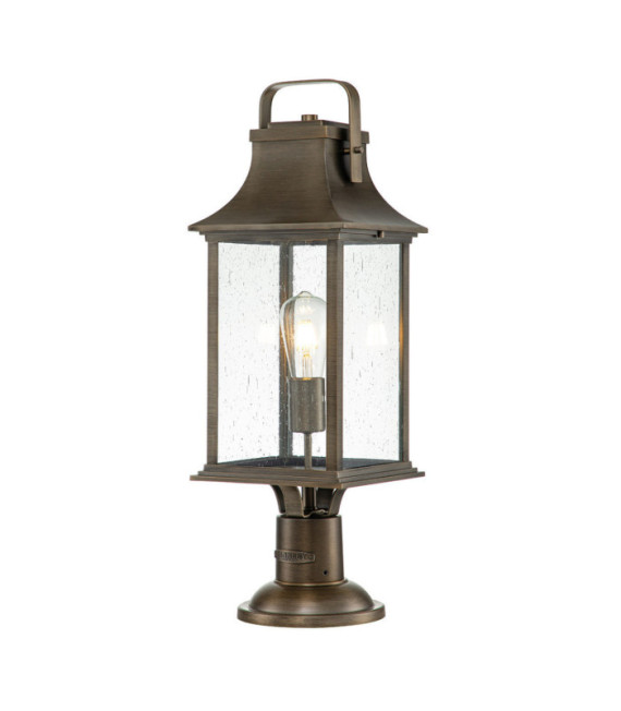 Lampe sur pied extérieur Hinkley Fonte d'aluminium,verre grainé transparent Bronze bruni