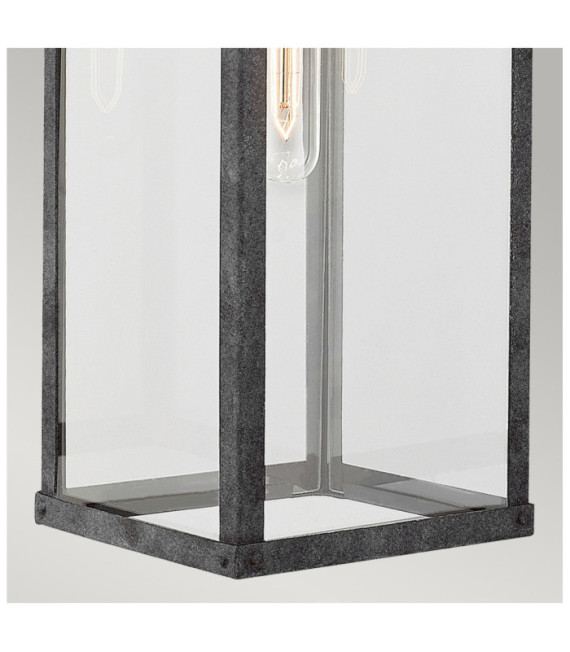 Hinkley Außenwandleuchte Transparentes Glas, Aluminium, gealtertes Zink