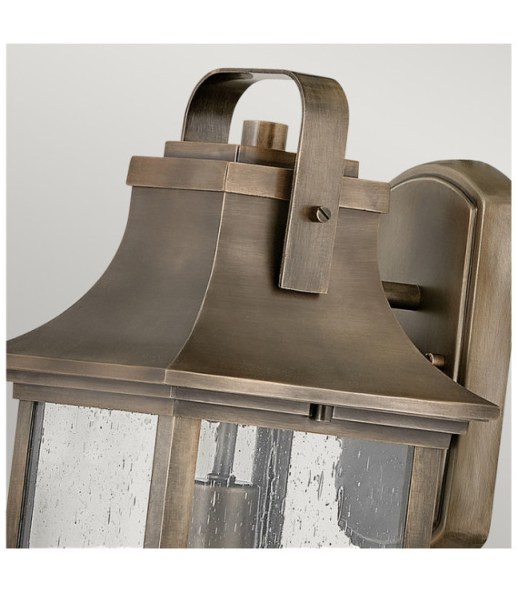 Hinkley outdoor wall light Cast aluminum, transparent grained glass Burnished bronze