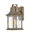 Hinkley outdoor wall light Cast aluminum, transparent grained glass Burnished bronze