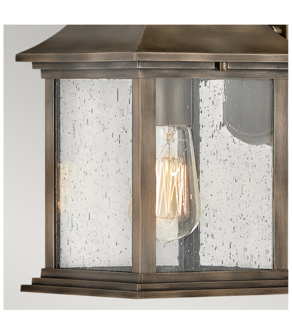 Hinkley outdoor wall light Cast aluminum, transparent grained glass Burnished bronze