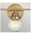 Wall light Bathroom Hinkley Steel, transparent grained glass Brass Heritage