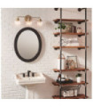 Wall light Bathroom Hinkley Steel, transparent grained glass Brass Heritage