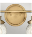 Wall light Bathroom Hinkley Steel, transparent grained glass Brass Heritage