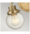 Wall light Bathroom Hinkley Steel, transparent grained glass Brass Heritage